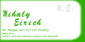 mihaly eirich business card